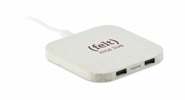 Logo trade promotional giveaways picture of: Hub charger wheat straw/ABS 5W